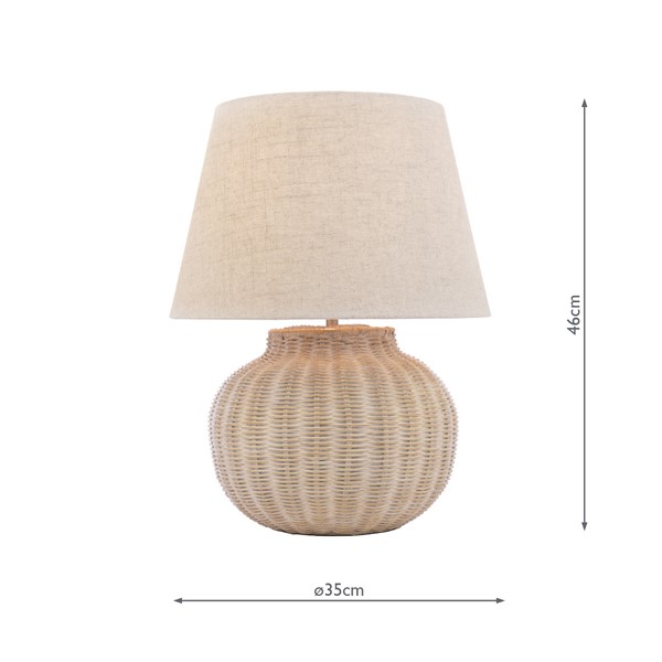 (image for) Laura Ashley Fernhill Table Lamp Matt Cream With Shade
